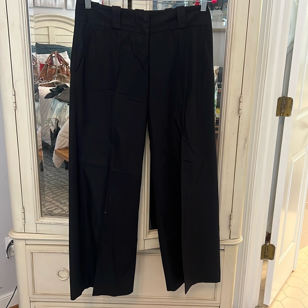 Black wide leg cotton pant